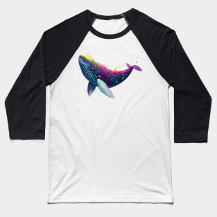 Multicolor Whale Baseball T-Shirt